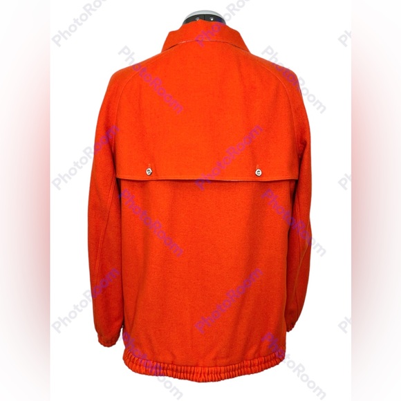 COURREGES Paris Hyperbole Vintage 1970’s Orange Wool Jacket Collared Outerwear - Picture 6 of 15